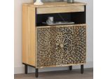 Vidaxl Mobile Laterale 60X33X75 Cm In Legno Massiccio Di Mango