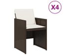Vidaxl Sedie Da Giardino Con Cuscini 4 Pz. Poli Rattan Marrone