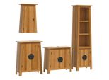 Vidaxl Set Di Mobili Da Bagno In Pino Massiccio Da 4 Pezzi