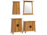 Vidaxl Set Di Mobili Da Bagno In Pino Massiccio Da 4 Pezzi