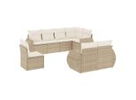 Vidaxl Set Di Divani Da Giardino 8 Pezzi Con Cuscini Beige Poly Rattan