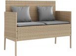 Vidaxl Panchina Da Giardino Con Cuscini Beige Poly Rattan