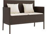 Vidaxl Panca Da Giardino Con Cuscini In Poly Rattan Marrone