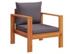 Vidaxl Poltrona Da Giardino Con Cuscino In Legno Massiccio Di Acacia