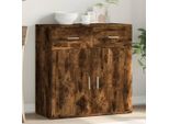 Vidaxl Credenza Rovere Fumé 79X38X80 Cm Materiale A Base Di Legno
