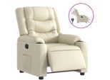 Vidaxl Poltrona Relax Elettrica In Pelle Finta Crema
