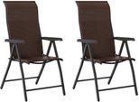 Sedie Da Giardino 2 Pz. Pieghevoli In Poly Rattan Marrone
