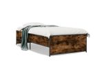Vidaxl Struttura Letto In Rovere Affumicato 90X190 Cm Materiale A Base Di Legno E Metallo