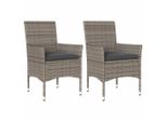 Vidaxl Sedie Da Giardino Con Cuscini 2 Pz. Poli Rattan Grigio