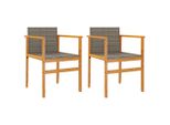 Vidaxl Sedie Da Giardino 2 Pz. Poli Rattan Grigio E Legno Massiccio