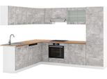 Vicco Cucina Angolare Completa R-Line, 227 X 287 Cm , Pt Rovere, Cemento/Bianco