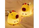 2X Luce Notturna In Silicone Capybara, Lampada Per Bambini Capybara, Luminosità Con Timer, Luce Di Allattamento Dimmerabile, Lampada Notturna A Led, Decorazione Regalo Per La Camera Da Letto