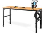 Vevor Banco Da Lavoro Regolabile In Altezza 135 X 46 X 72 - Tavola Di Serraggio 97 Cm, Banco Da Lavoro Con Portata Di 900 Kg, Banco Attrezzi Pieghevole Marrone In Acciaio Laminato A Freddo, Banco Da Lavoro Multifunzionale Per Magazzino E Ufficio
