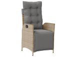 Vidaxl Poltrona Da Giardino Con Poggiapiedi Regolabile Beige Misto Poly Rattan