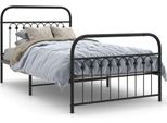 Vidaxl Struttura Letto Con Testiera E Pediera In Metallo Nero 100X190 Cm