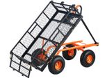 Carrello Da Giardino Vevor, Carriola Da Giardino In Metallo Con Telaio Facile Da Montare, Carretto Inclinabile Con Manico Convertibile 2 In 1, Carriola Multiuso Con Capacità Di Carico Di 180 Kg, Pneumatici Da 25,4 Cm
