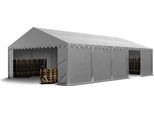 Toolport Tendone Deposito 5X10 M Pvc 700 N Tenda Capannone Impermeabile Grigio