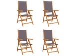 Syfax™ Sedie Giardino Reclinabili 4Pz Antracite Tessuto Legno Massello
