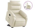 Vidaxl Poltrona Relax Con Ausilio Per L'alzata In Pelle Finta Crema