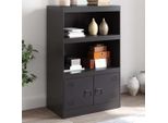 Vidaxl Credenza Nera 67X39X107 Cm Acciaio