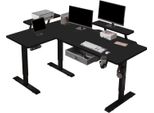 Hilodesk 160Cm Scrivania Elettrica Regolabile In Altezza Scrivania Ad Angolo Scrivania In Piedi Scrivania Da Ufficio Con Supporto Per Monitor E Cassetto, Nero