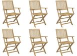 Vidaxl Sedie Da Giardino 6 Pz. Pieghevoli 54,5X58X90 Cm In Legno Massiccio Di Acacia