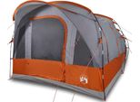Vidaxl Tenda A Tunnel 3 Persone Grigio E Arancione Impermeabile