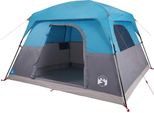 Vidaxl Tenda Da Campeggio 4 Persone Blu Impermeabile