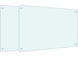 Vidaxl Alzatina Da Cucina 2 Pz. Vetro Temperato Bianco 80X50 Cm