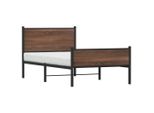 Vidaxl Letto In Metallo Senza Materasso Effetto Rovere 107X203 Cm