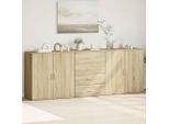 Vidaxl Credenze 3 Pezzi In Legno Sonoma-Quercia