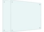 Vidaxl Alzatina Da Cucina 2 Pz. Vetro Temperato Bianco 70X60 Cm