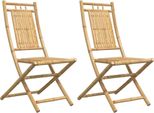Vidaxl Sedie Da Giardino 2 Pz. Pieghevoli 46X66X99 Cm Bambù
