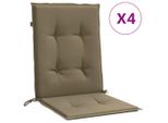 Vidaxl Cuscini Per Schienale Basso 4 Pz. Tessuto Melange Taupe 100X50X4 Cm