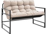 Vidaxl Panca Da Giardino Con Cuscino Taupe 113 Cm Acciaio