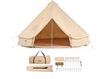 Vevor Tenda A Campana 4 X 2,5 M Tenda Yurta Tc In Cotone E Robusti Pali In Ferro Con Telo In Pvc Tenda Da Campeggio 6 Persone Tenda Familiare 8 Finestre Tenda Di Gruppo Per Avventure All'aperto