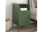 Maison Exclusive - Comodino Verde Oliva 36X39X68 Cm Acciaio