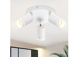 Zmh Plafoniera A Led 3 Fiamme Spot Lampada Da Soffitto Bianca GU10 Orientabile Faretto Da Parete Spot Da Soffitto In Metallo Corridoio Cucina Camera Da Letto, Senza Lampadine