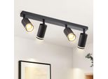 Zmh Plafoniera Led Nera Faretto Da Soffitto: 4 Fiamme GU10 Faretto Orientabile Faretti Da Soffitto Modernisoggiorno Cucina Camera Da Letto, Senza Lampadine