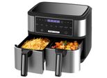 Friggitrice Ad Aria 10L Con 2 Camere Di Frittura, Friggitrice Ad Aria, 2600W, 5L+5L