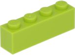 Lego® 10 Pezzi 3010 Mattoncini 1X4 Parte Basic 10 Lime