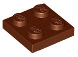 Piastre Lego® 2X2 3022 - 1 Pezzo Rosso-Marrone