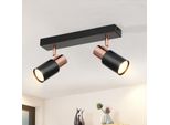 Zmh Faretto A Soffitto Led 2 Fiamme GU10 Lampada A Soffitto 355°Rotante Parete Faretto Nero Soffitto Faretto Corridoio Per Camera Da Letto Cucina (Senza Lampadina)