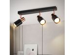 Zmh Faretto Da Soffitto 3 Fiamme Led Lampada Da Soffitto GU10 355°Faro Da Parete Orientabile Nero Moderno Corridoio Per Cucina Soggiorno Camera Da Letto (Senza Lampadina)