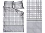 Biancheria Da Letto In Cotone Sateen Di Alta Qualità 160X200 Con Motivo A Quadri Grigio Bawaria
