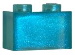 Mattoncini Lego® 1X2 3065 - 1 Pezzo Azzurro Satinato Trasparente