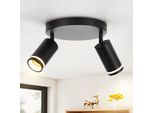 Zmh Faretto Da Soffitto A Led 2 Fiamme Nero GU10 Orientabile Faretto Da Parete Faretto Da Soffitto In Metallo Faretto Da Corridoio Soggiorno Cucina Camera Da Letto Senza Lampadina
