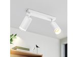 Zmh Led Bianco Faretto Da Soffitto 2 Fiamme GU10 Orientabile Faretto Moderno Da Parete Metallo Corridoio Soggiorno Cucina Camera Da Letto Senza Lampadina