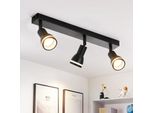 Zmh Led Plafoniera 3 Fiamme Plafoniera Nera GU10 Orientabile Plafoniera Per Interni Per Corridoio Soggiorno Cucina Camera Da Letto, Senza Lampadine