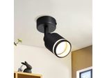 Zmh Led Plafoniera 1 Fiamma Nera Spot Lampada Da Soffitto GU10 Orientabile Spot Da Soffitto In Metallo Per Interni Per Corridoio Soggiorno Cucina Zona Giorno Senza Lampadine
